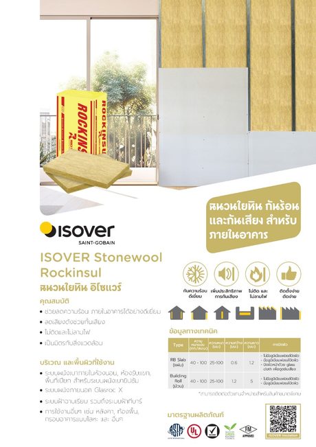 ปกแคตตาล็อก Isover Rockinsul Stonewool (ไทย)